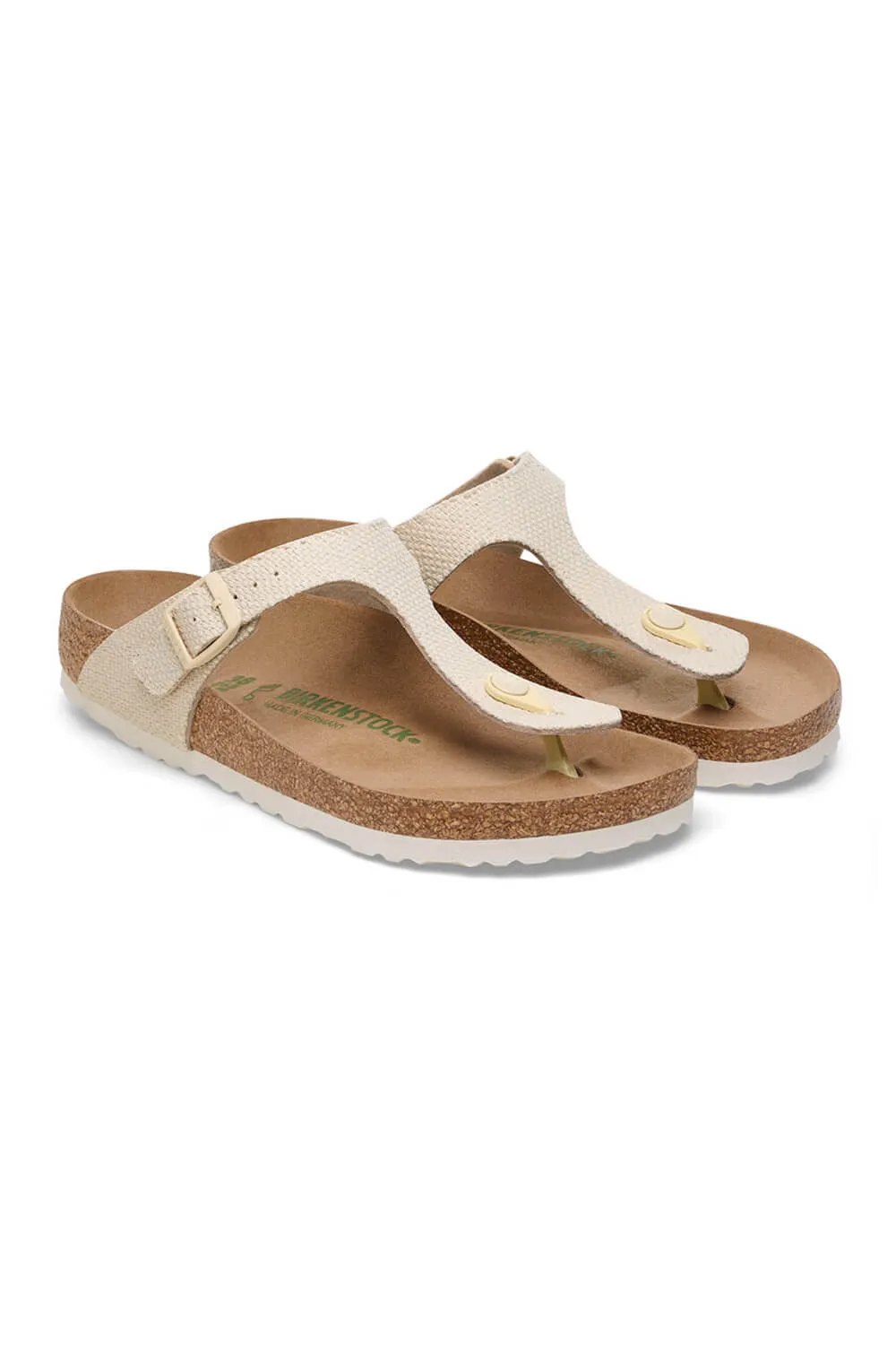 Birkenstock Gizeh Vegan Canvas Sandals for Women in Eggshell  | 1026703