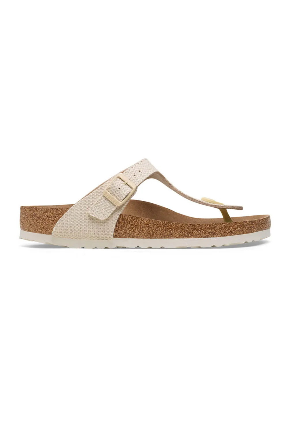 Birkenstock Gizeh Vegan Canvas Sandals for Women in Eggshell  | 1026703