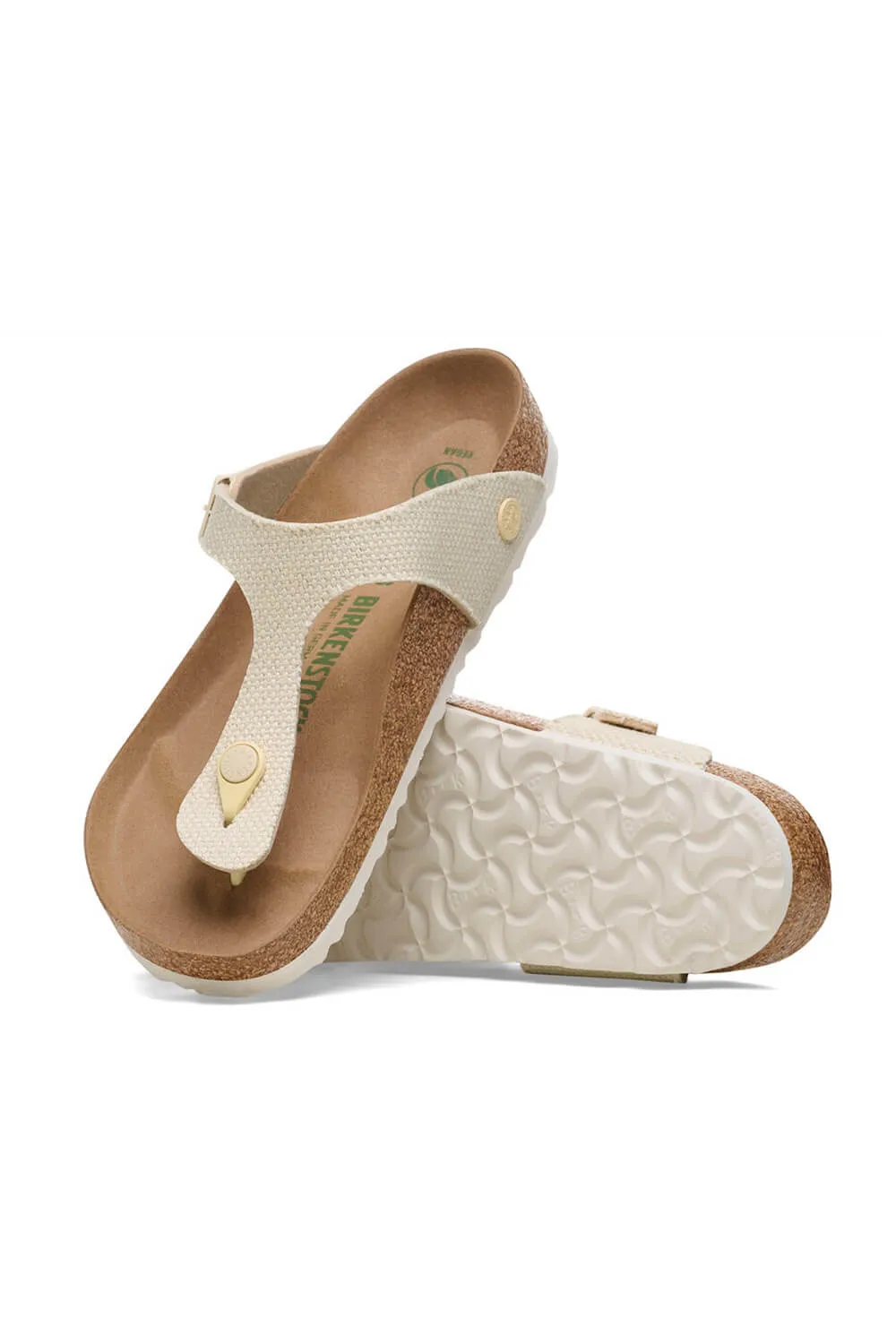 Birkenstock Gizeh Vegan Canvas Sandals for Women in Eggshell  | 1026703