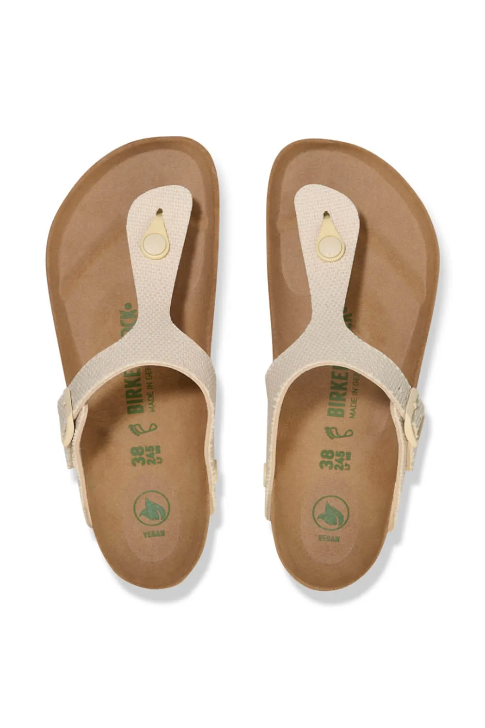 Birkenstock Gizeh Vegan Canvas Sandals for Women in Eggshell  | 1026703