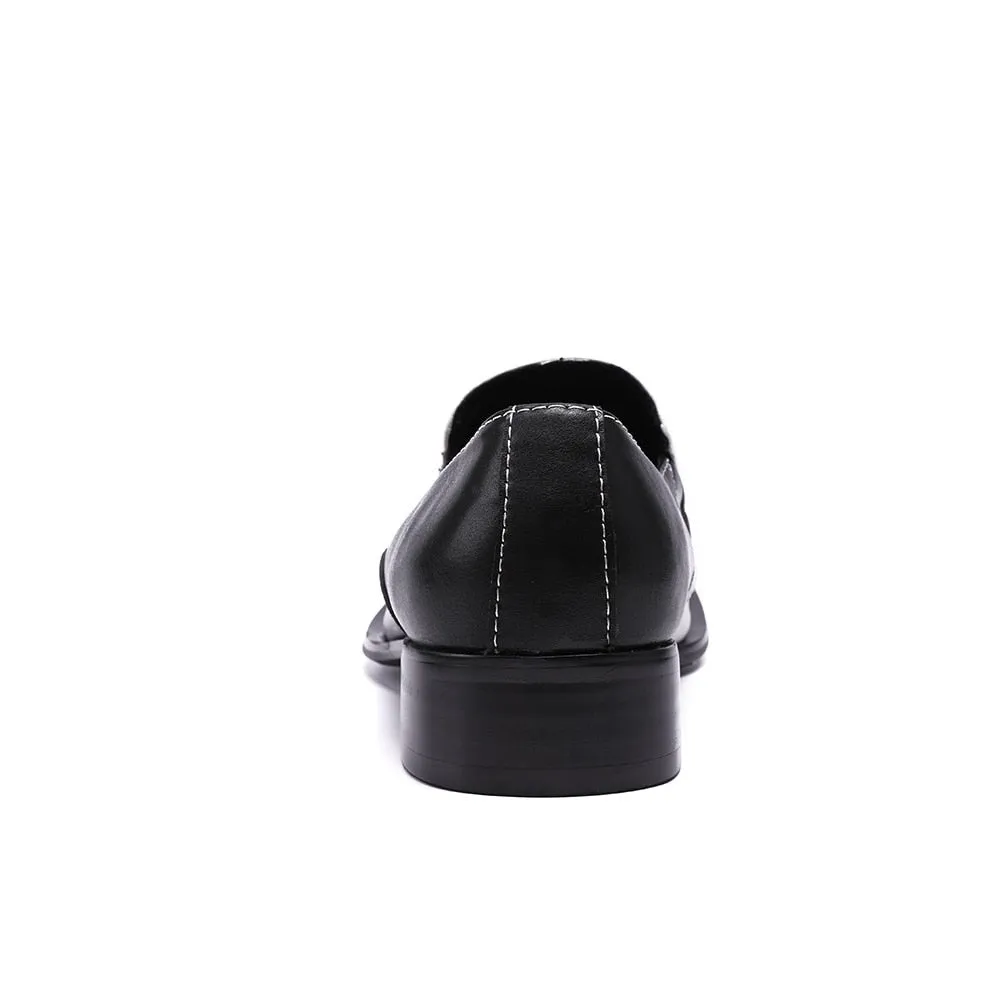 Black and White Chain Casual Shoes for Men Wedding and Party Shoes
