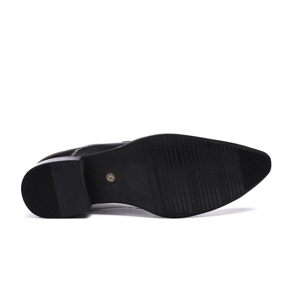 Black and White Chain Casual Shoes for Men Wedding and Party Shoes