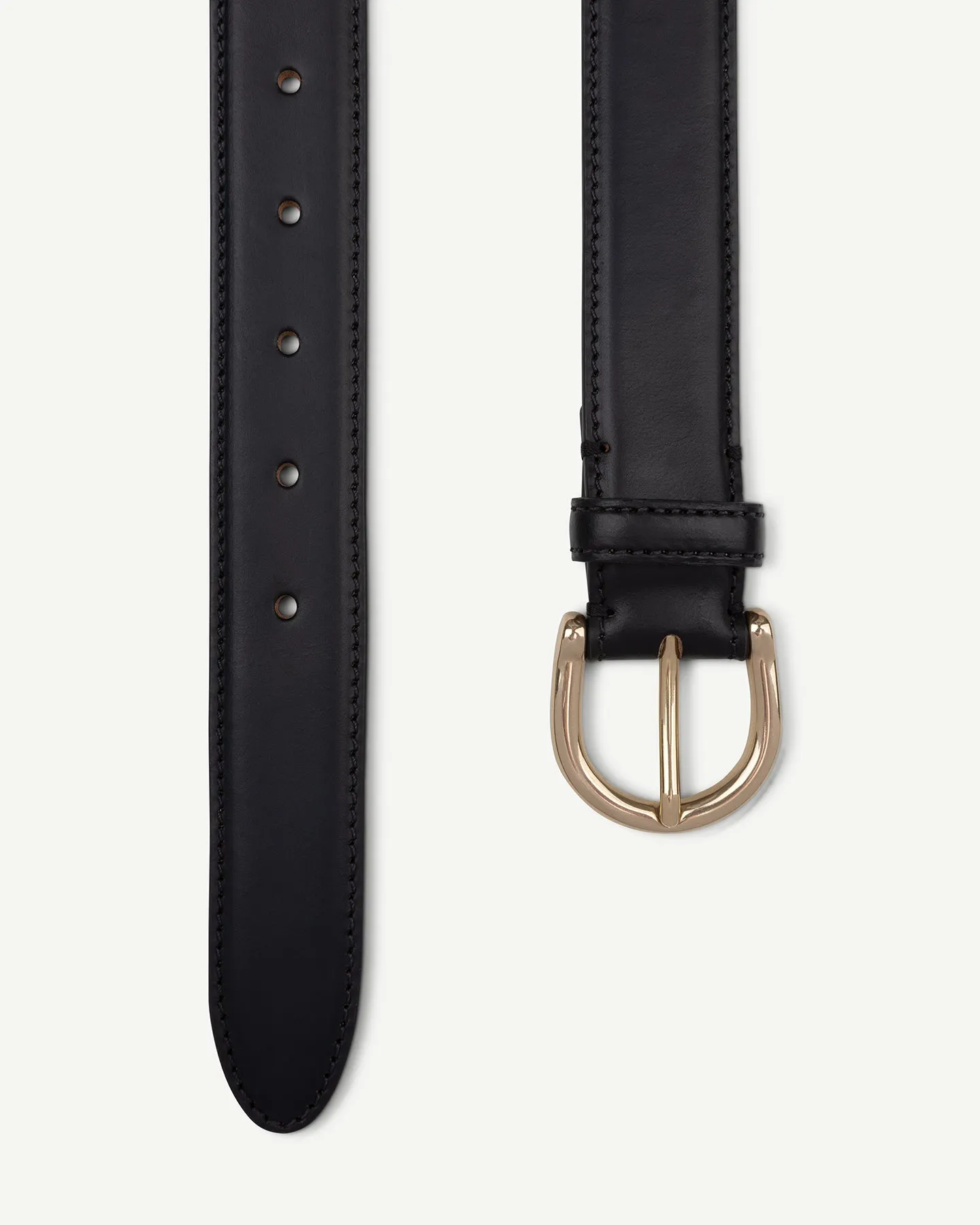 Black Leather Dress Belt