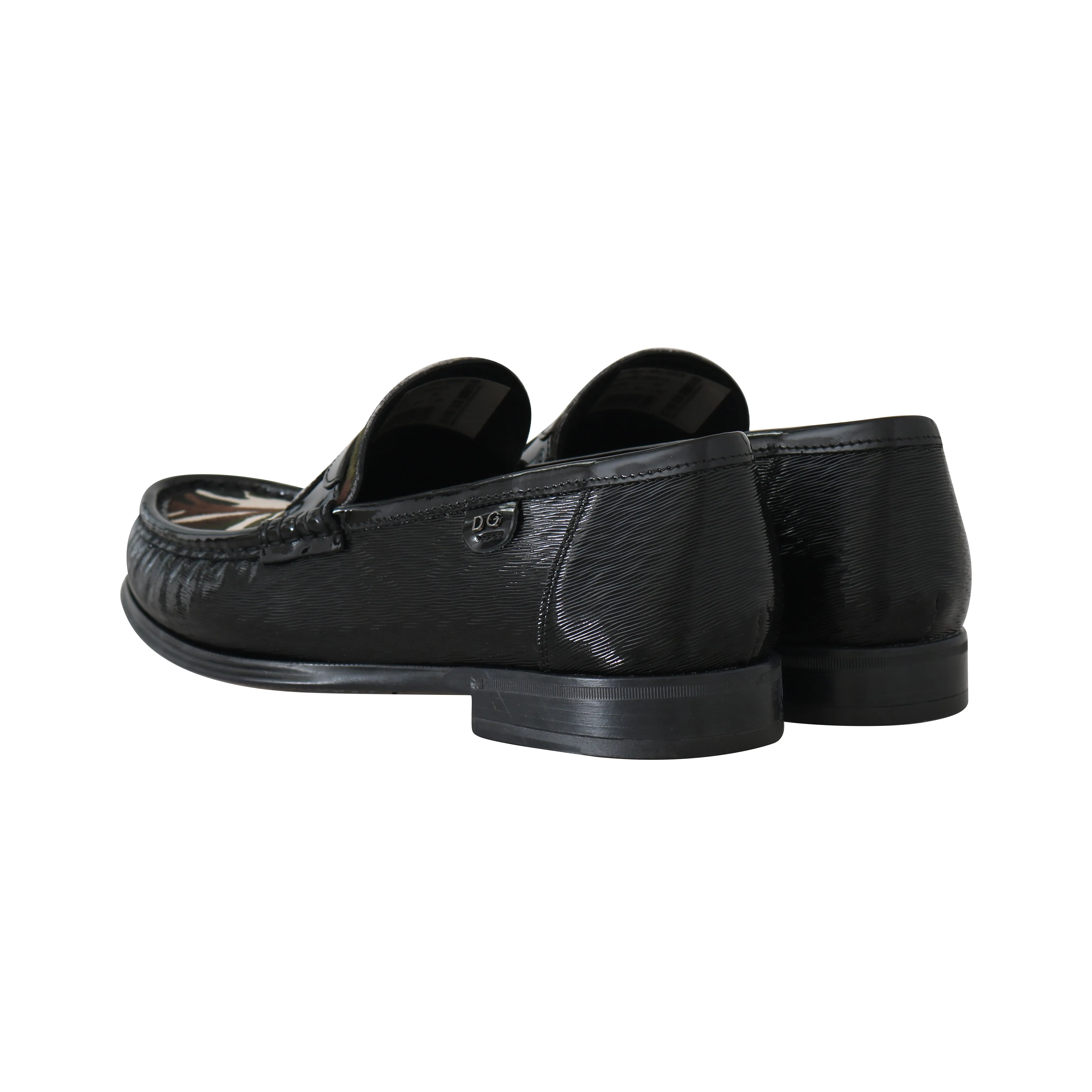 Black Leather Moccasins Pony Loafers