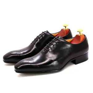 Black Oxfords Casual Pointed Toe Leather Formal Men's Shoes