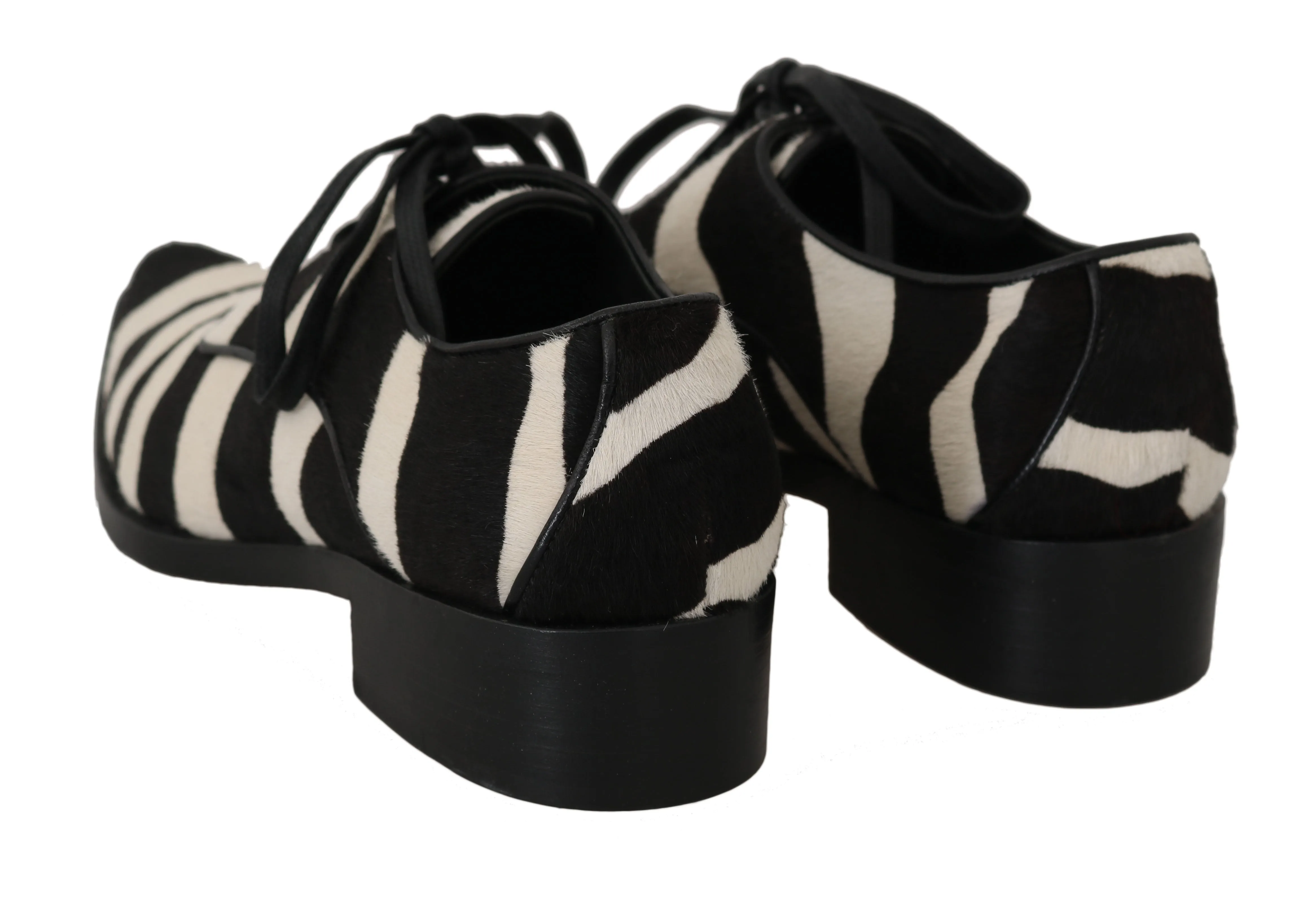 Black White Zebra Pony Hair Oxfords