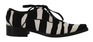 Black White Zebra Pony Hair Oxfords