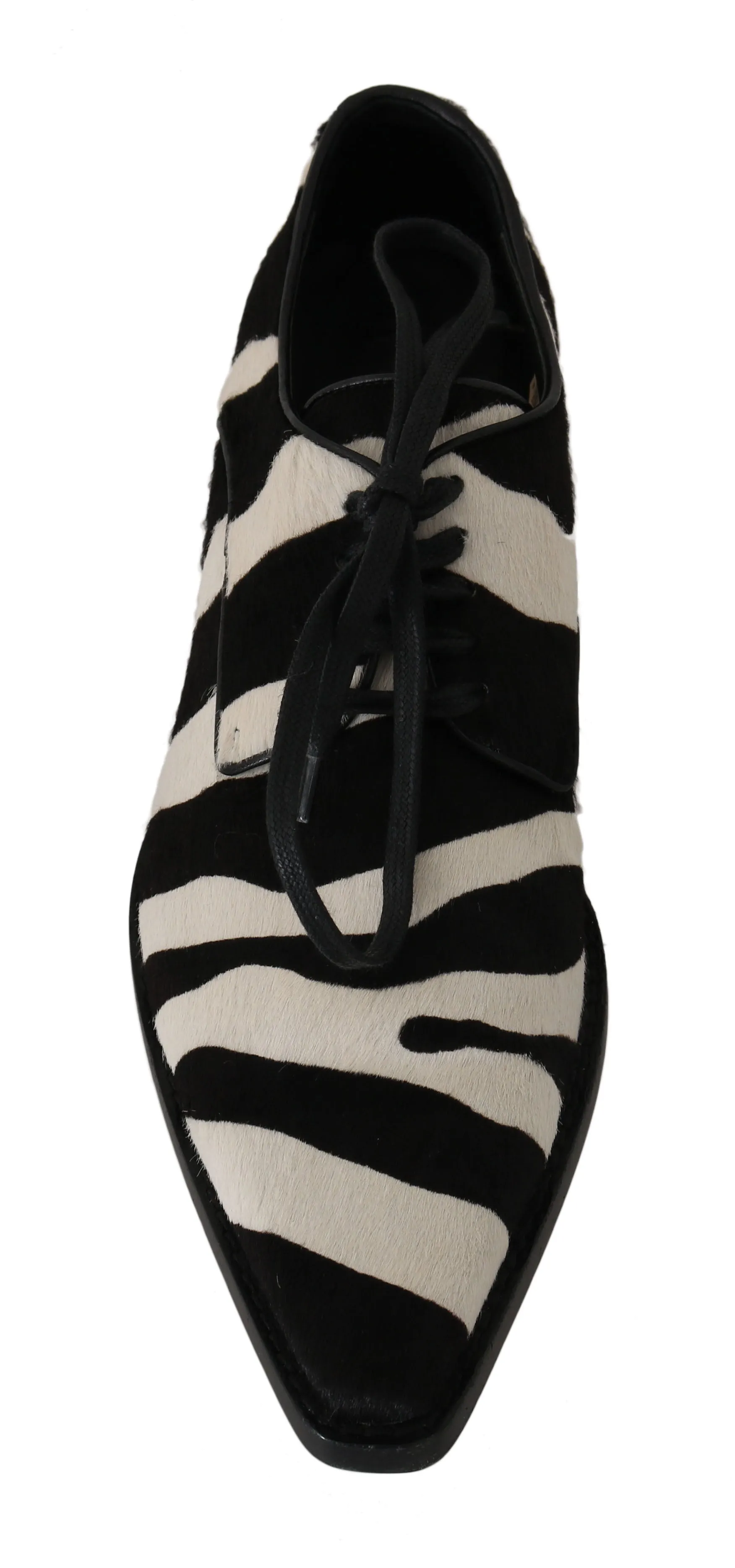 Black White Zebra Pony Hair Oxfords