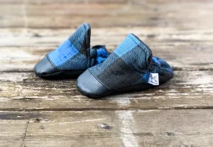 Blue Charcoal Plaid High Tops