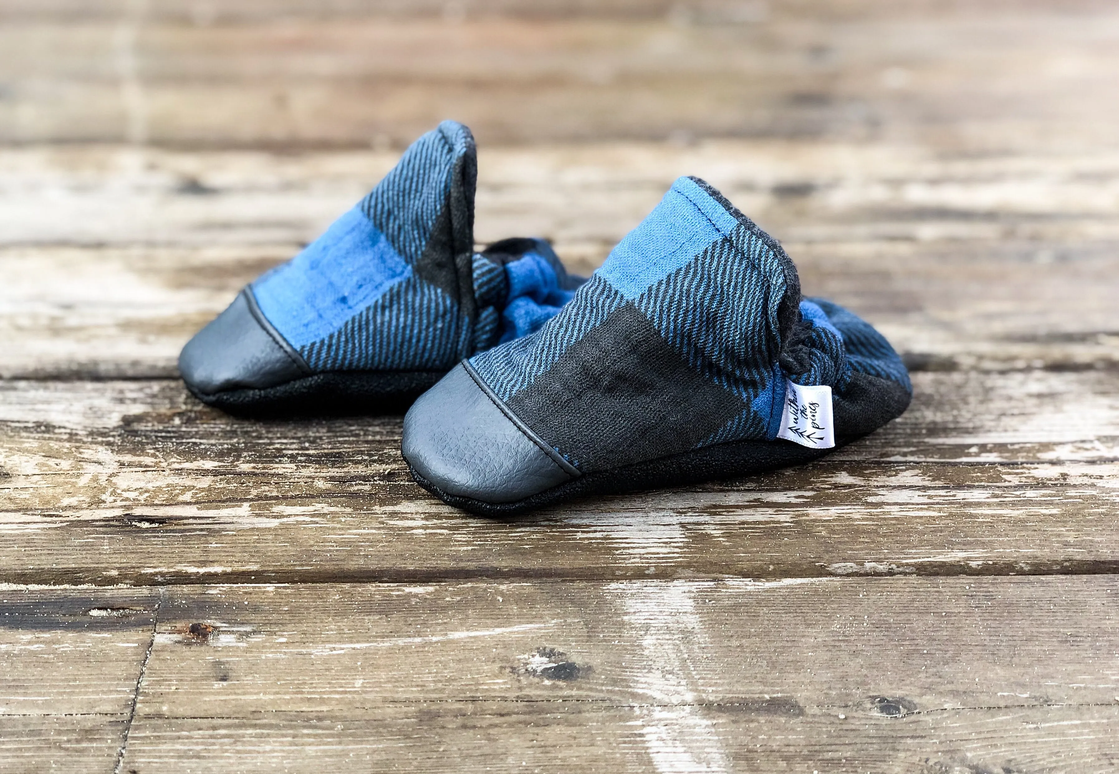Blue Charcoal Plaid High Tops