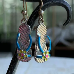 Blue Strap Flip Flops, Earrings