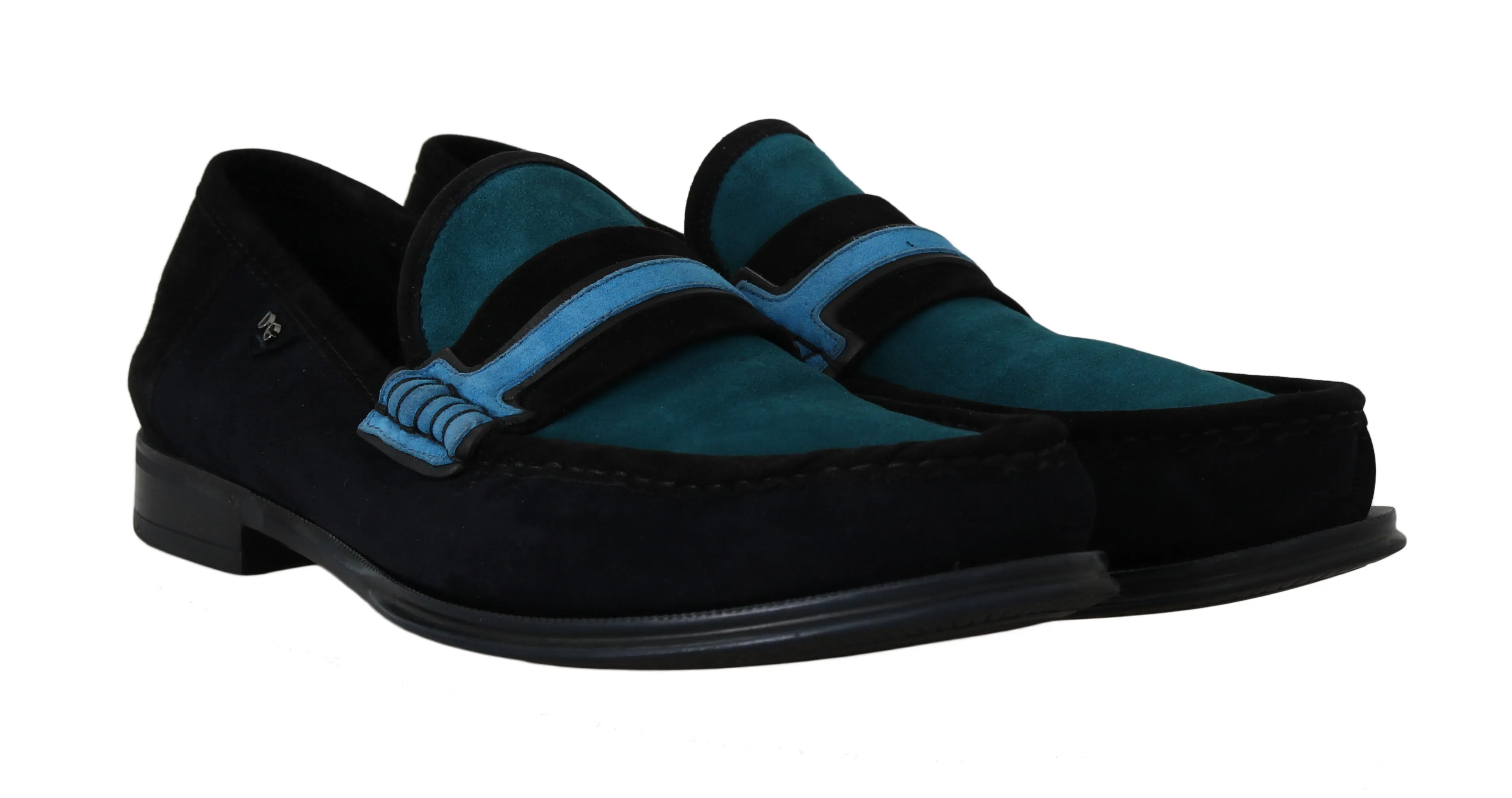 Blue Suede Goatskin Moccasins Loafers