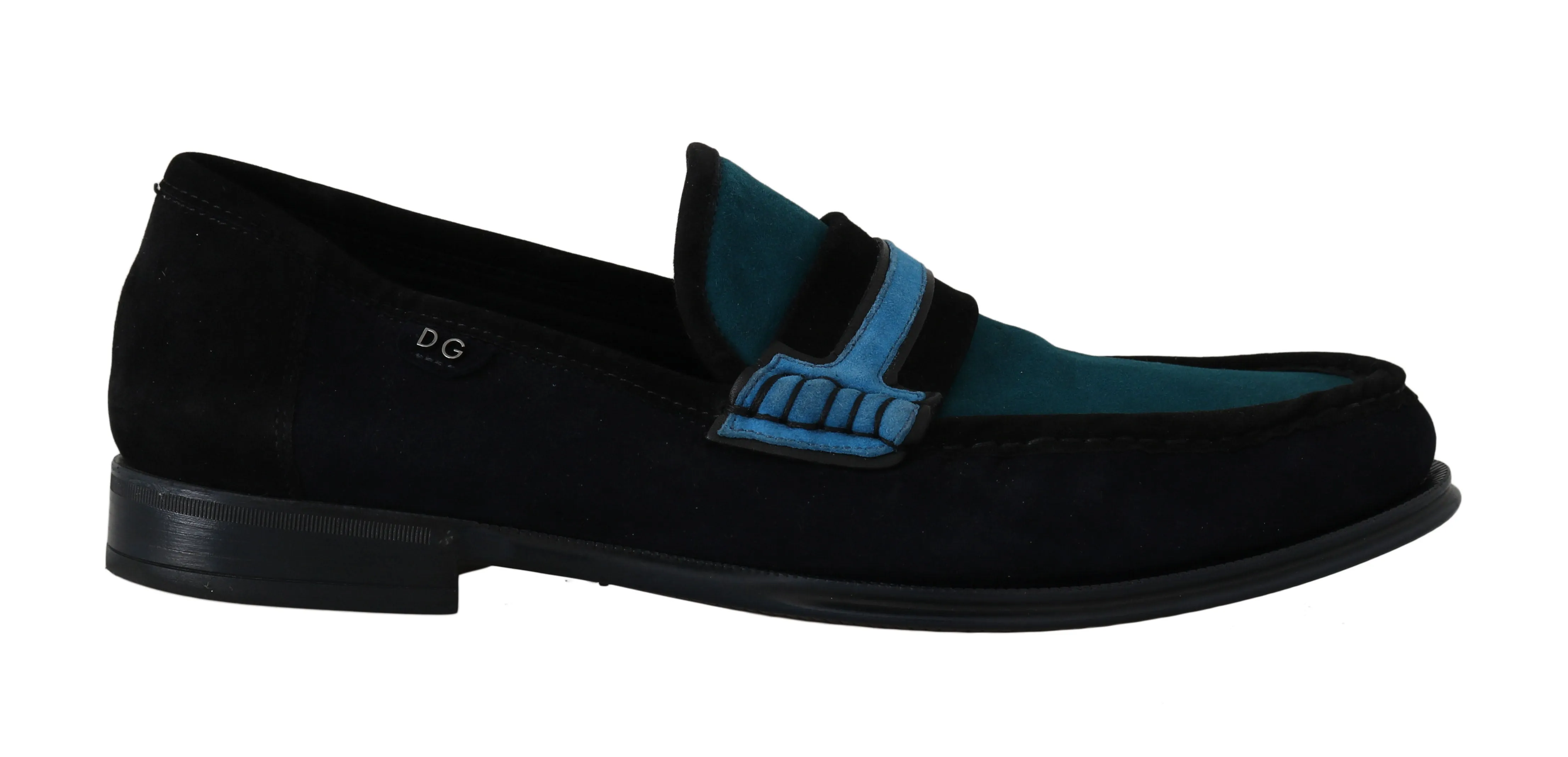 Blue Suede Goatskin Moccasins Loafers