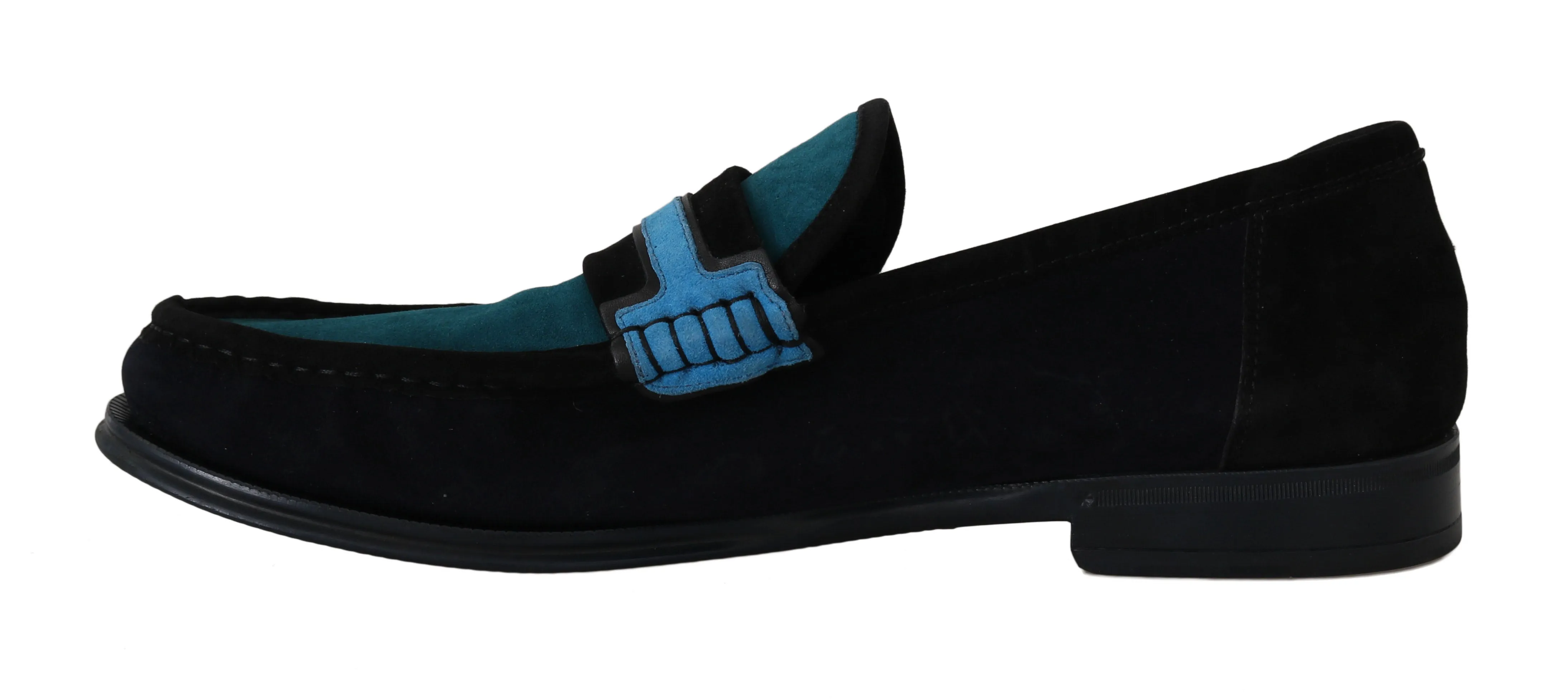 Blue Suede Goatskin Moccasins Loafers