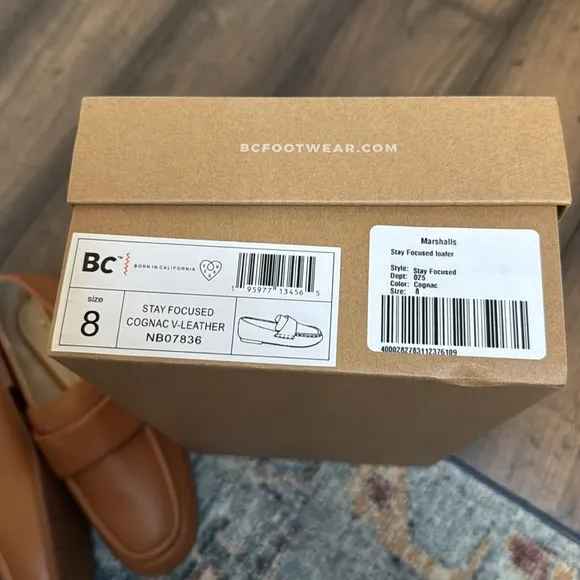 Born in California stay focused loafer in cognac brown size 8 ￼