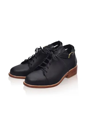 Boston Leather Oxfords in Dark Brown