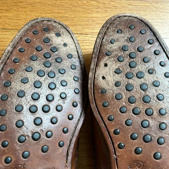 Bragano Men Leather Brown Woven Slip On Loafer Shoe 8.5 Crafted in Italy