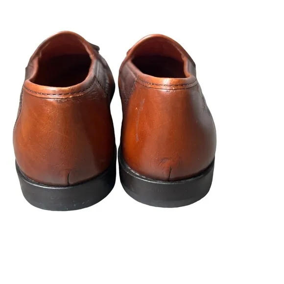 Brass Boot Handmade Leather Tassel Loafer Brown Size 10.5