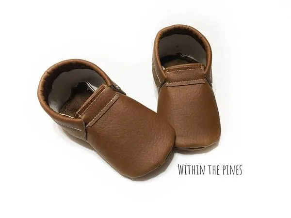 Brown Leather Loafer Moccasins