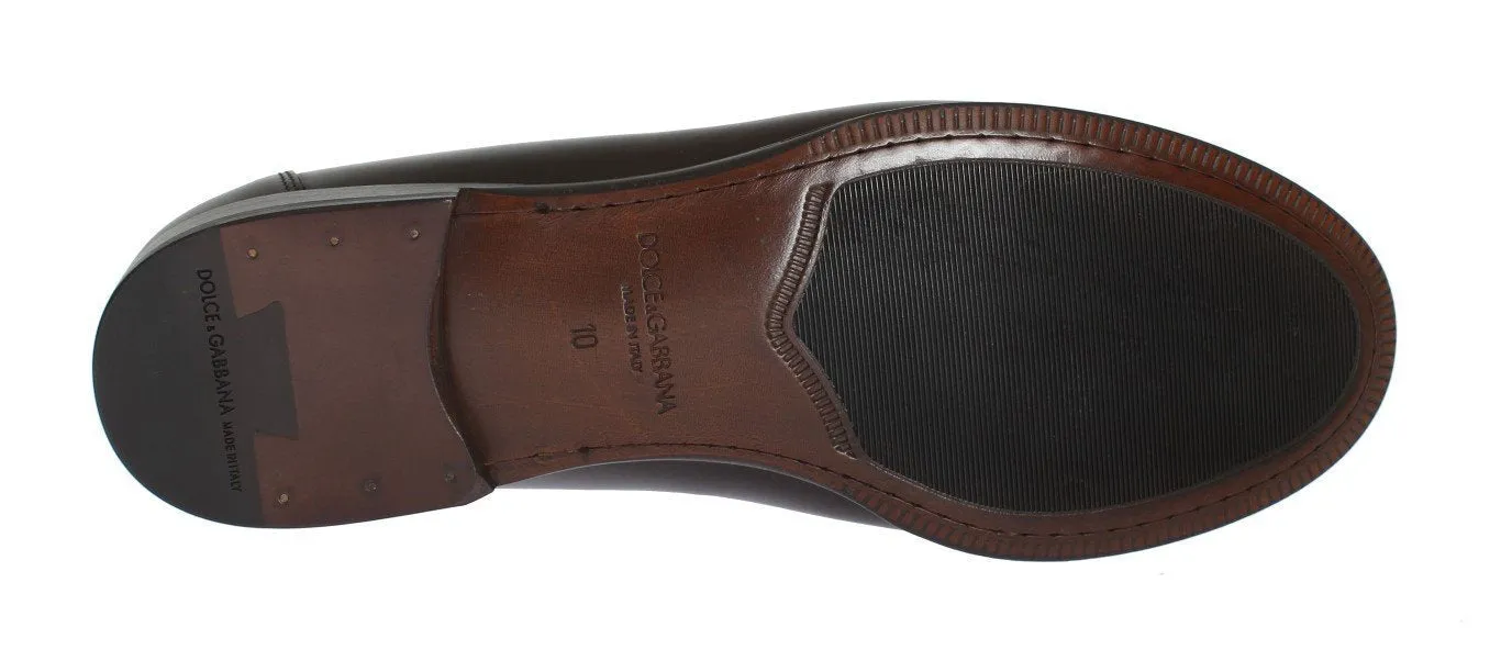 Brown Leather Loafers Shoes
