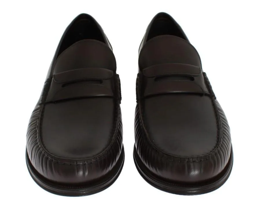 Brown Leather Loafers Shoes