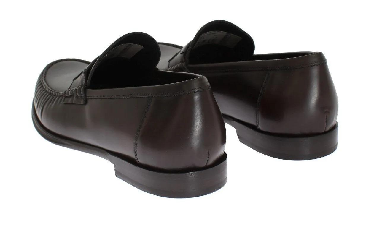 Brown Leather Loafers Shoes