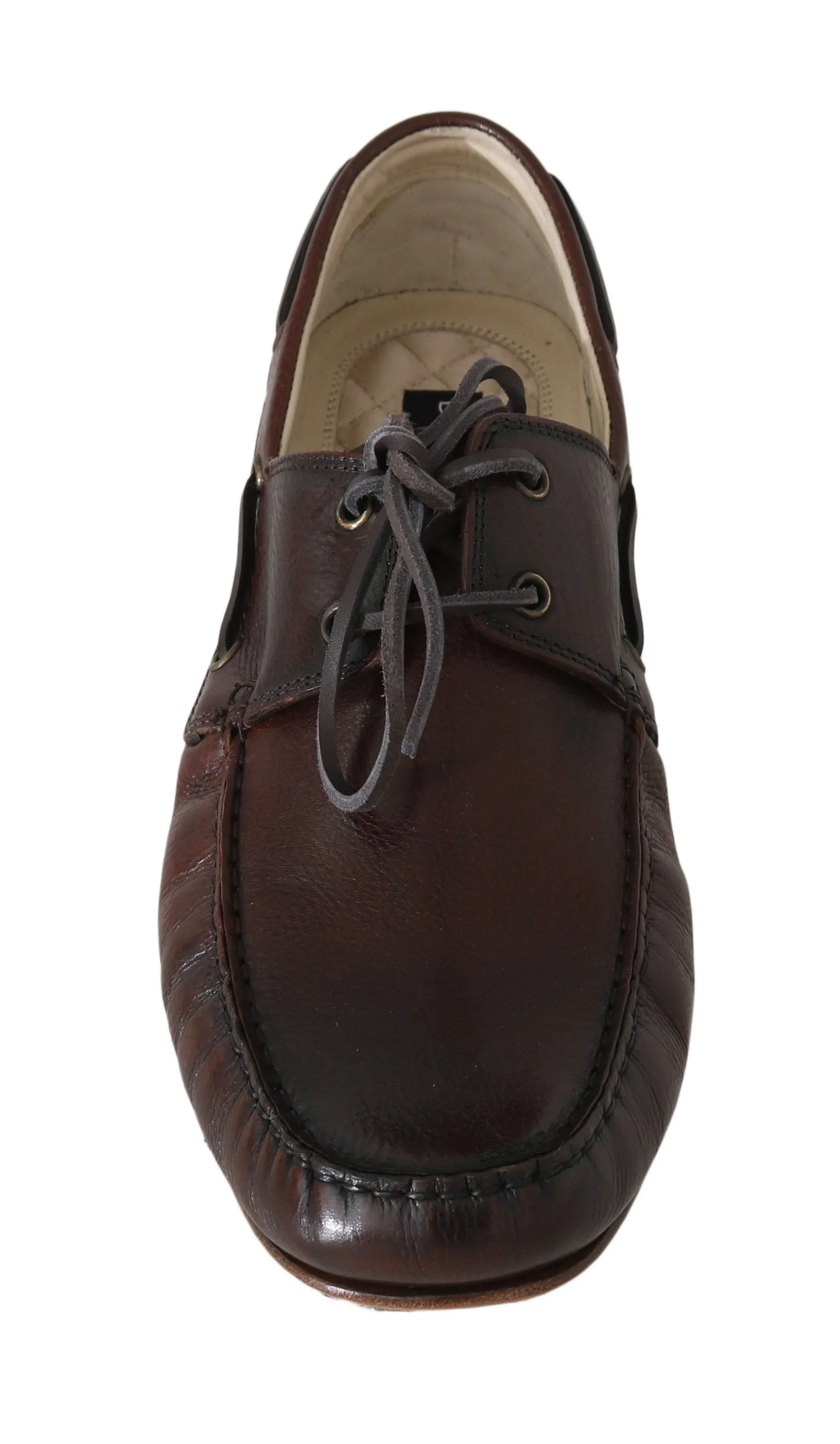 Brown Leather Moccasin Loafers Slides