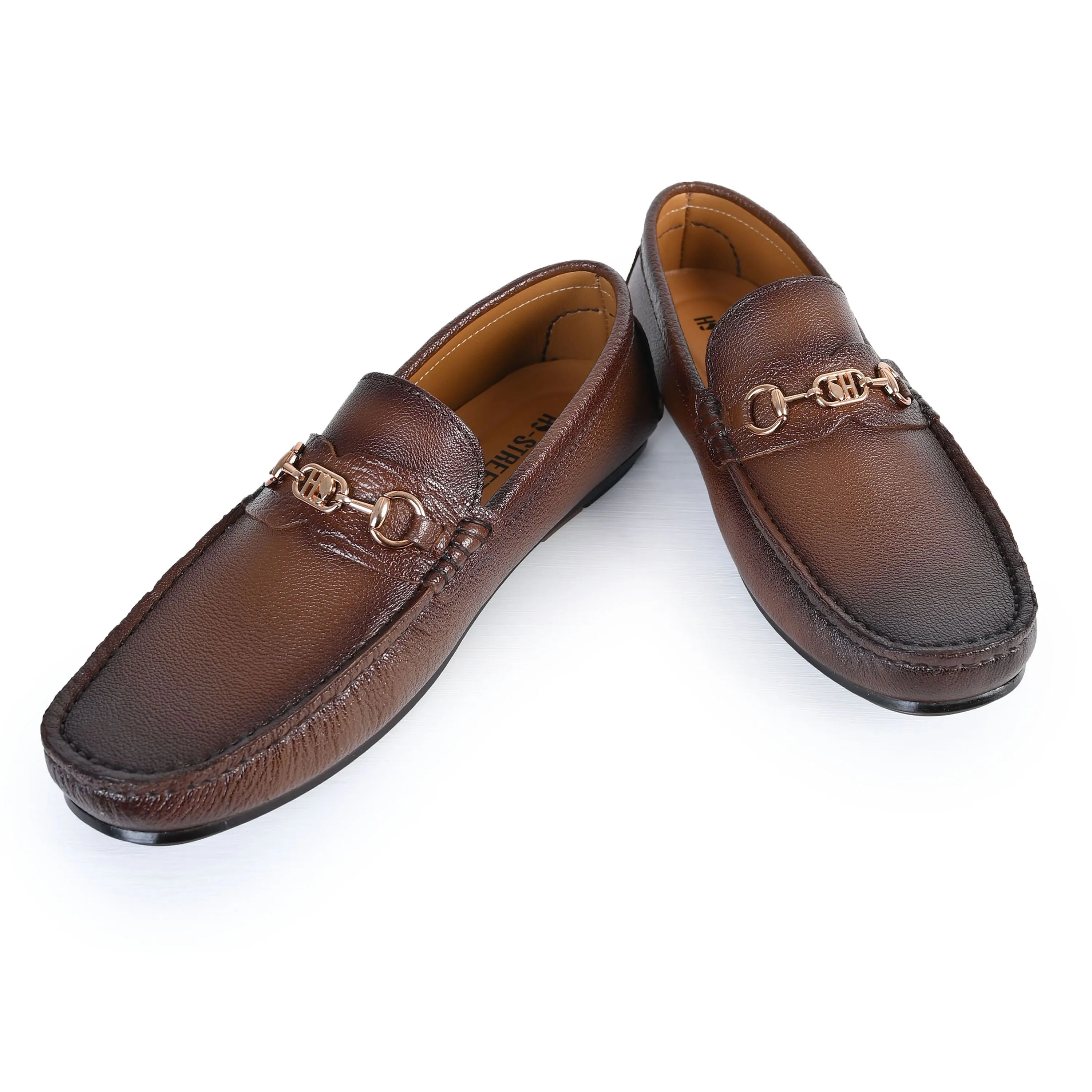 BROWN PEBBLE LEATHER MOCCASIN