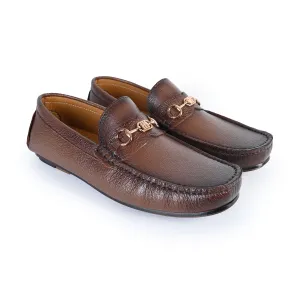 BROWN PEBBLE LEATHER MOCCASIN