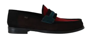 Brown Red Suede Moccasins Loafers