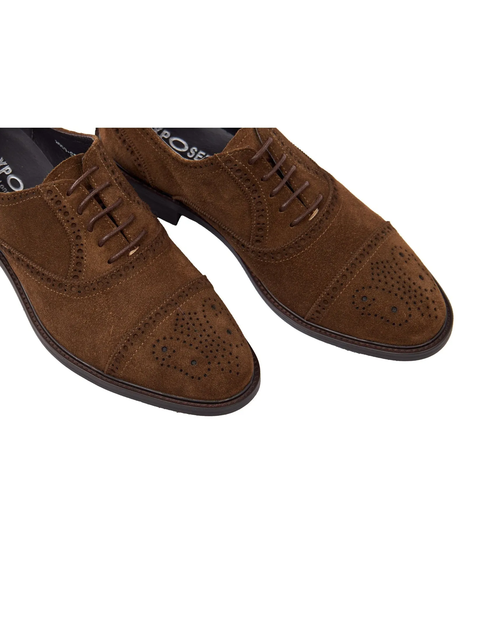 BROWN SUEDE LEATHER BROGUE SHOES