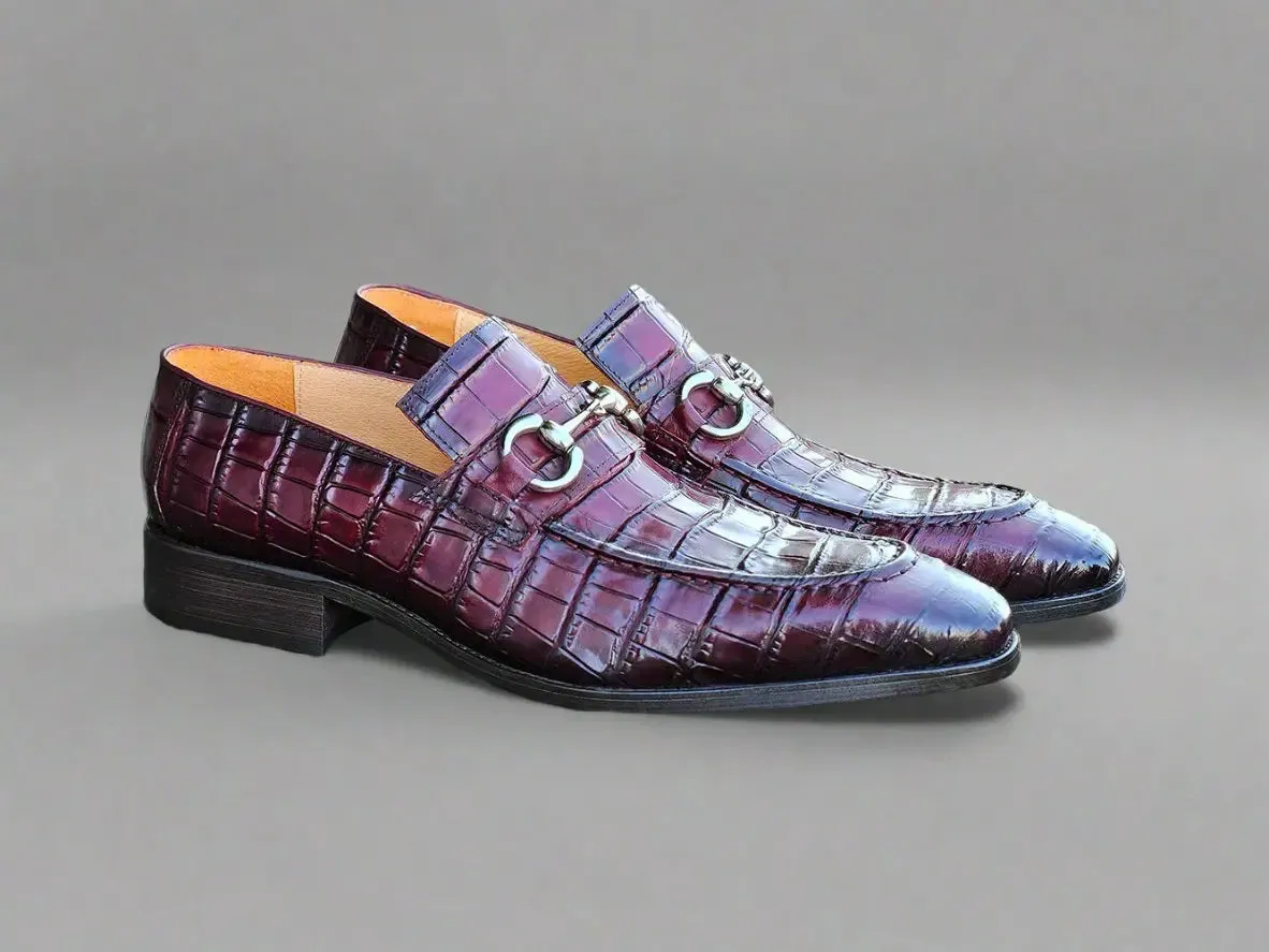Buckle Loafer w Gator Embossed Leather