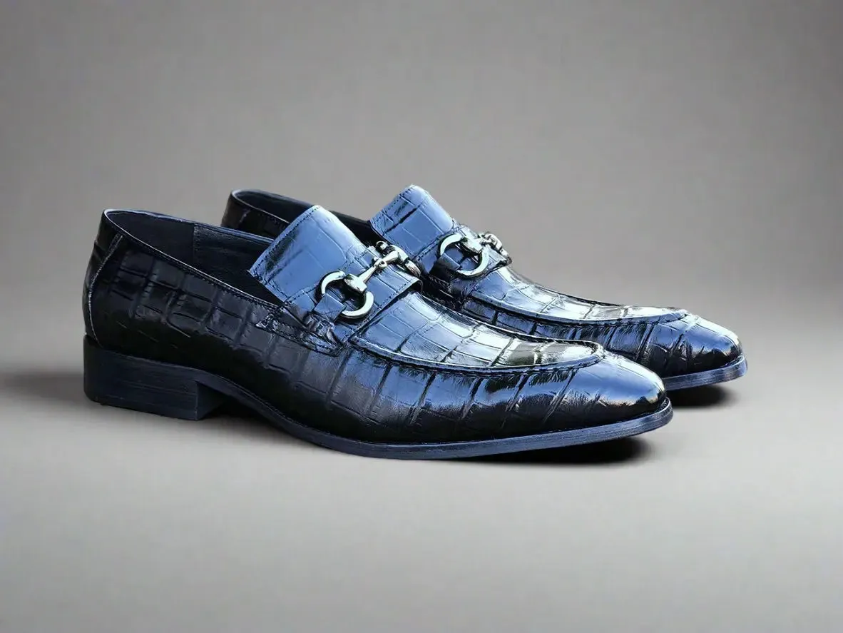 Buckle Loafer w Gator Embossed Leather