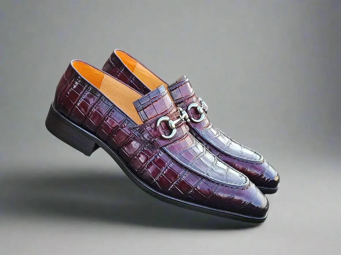 Buckle Loafer w Gator Embossed Leather