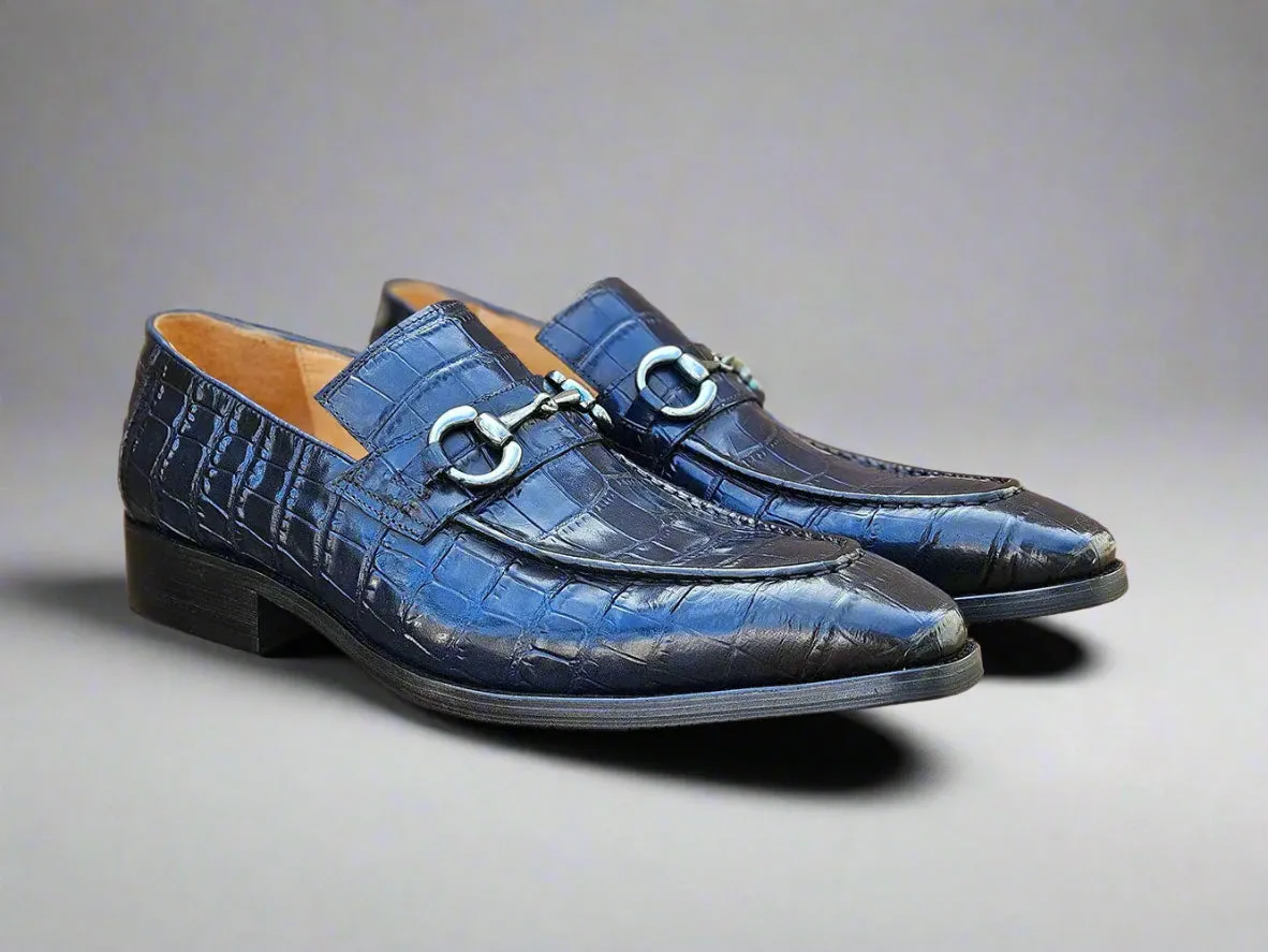 Buckle Loafer w Gator Embossed Leather