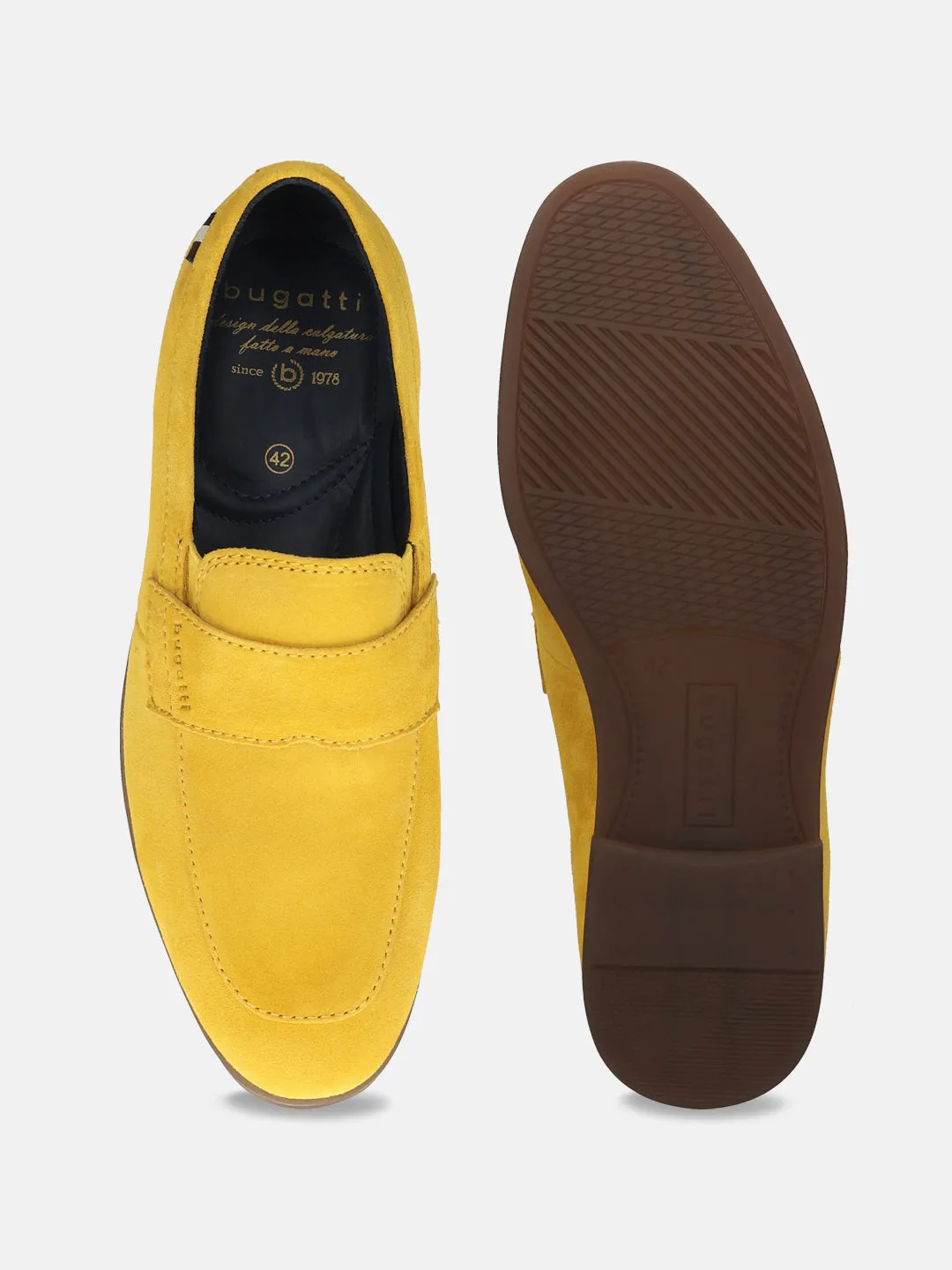 bugatti Yellow Premium Leather Slip-On