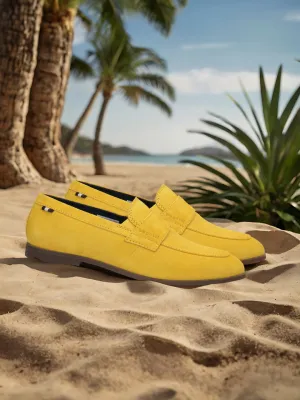 bugatti Yellow Premium Leather Slip-On