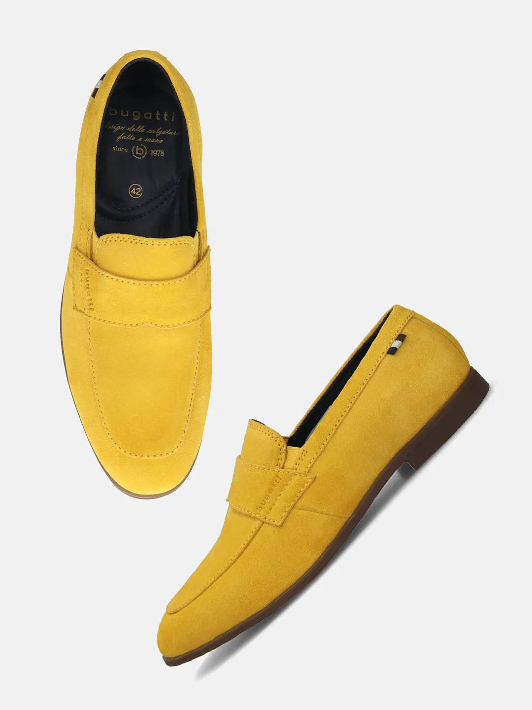 bugatti Yellow Premium Leather Slip-On
