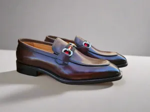 Burnished Calfskin Slip-On Loafer