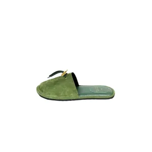 Buscemi Greenwich Dark Green Nabuk Slippers