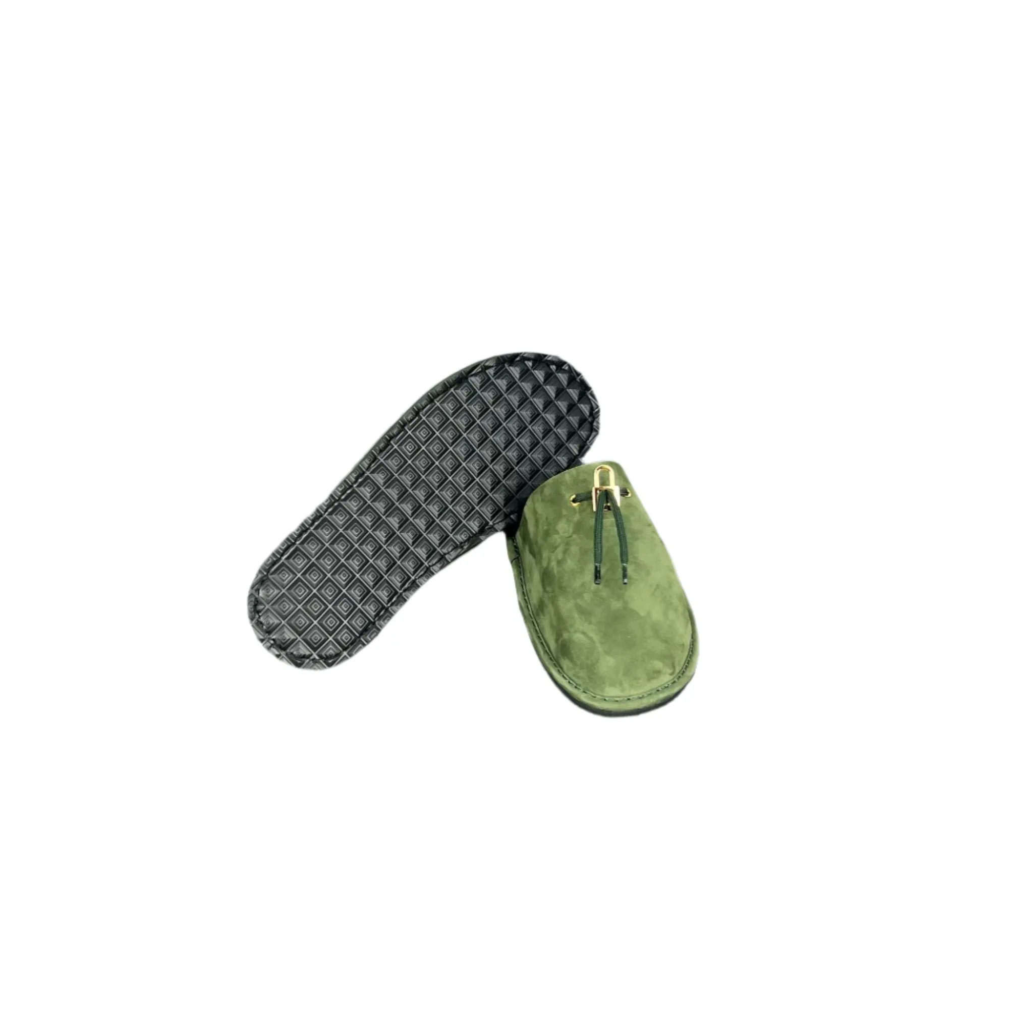 Buscemi Greenwich Dark Green Nabuk Slippers