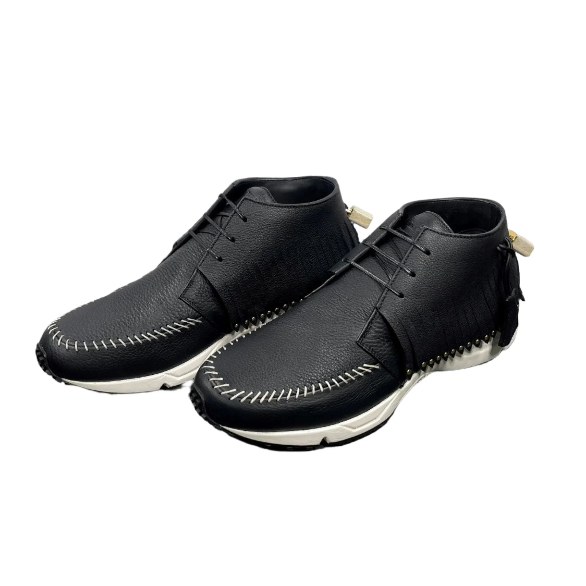 Buscemi Mens Gladiator Black/White Leather Sneakers