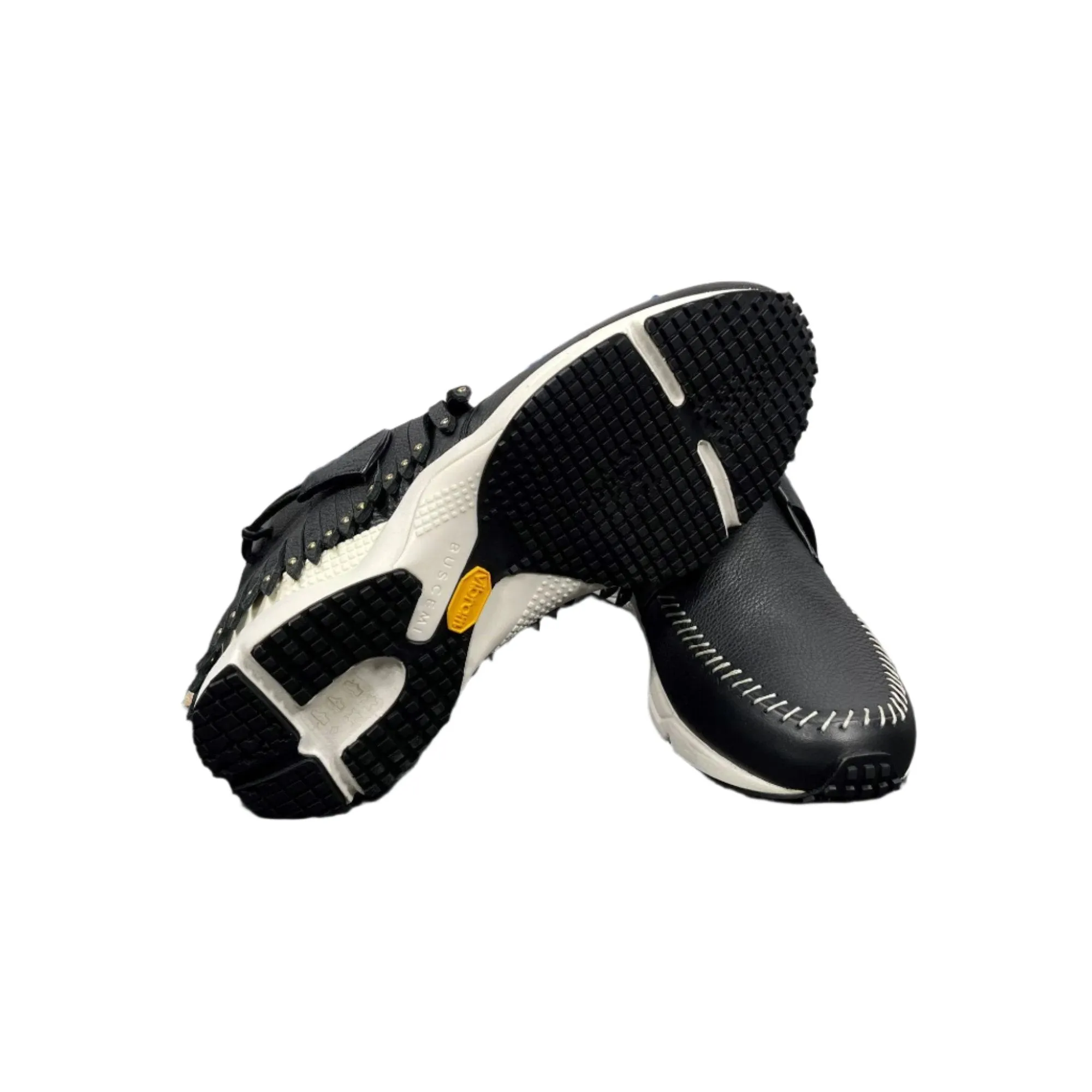 Buscemi Mens Gladiator Black/White Leather Sneakers