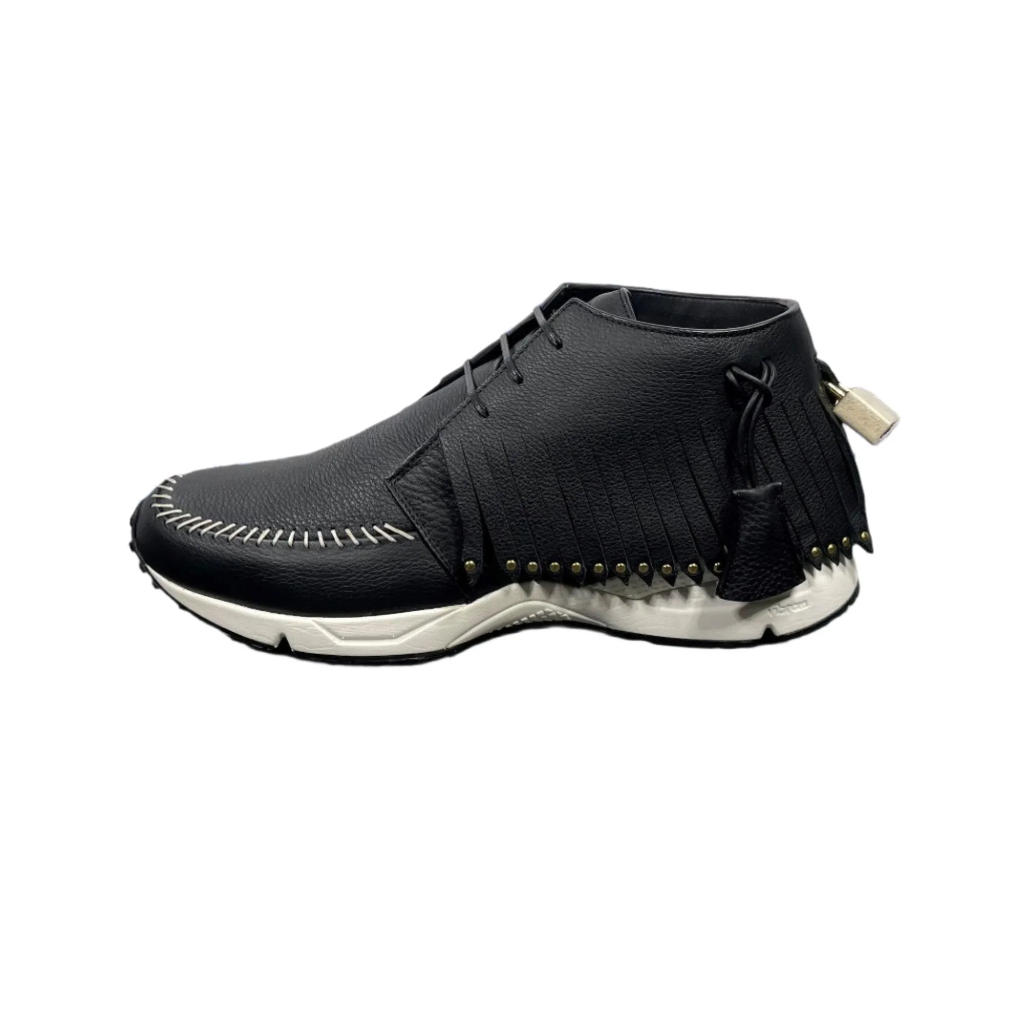 Buscemi Mens Gladiator Black/White Leather Sneakers