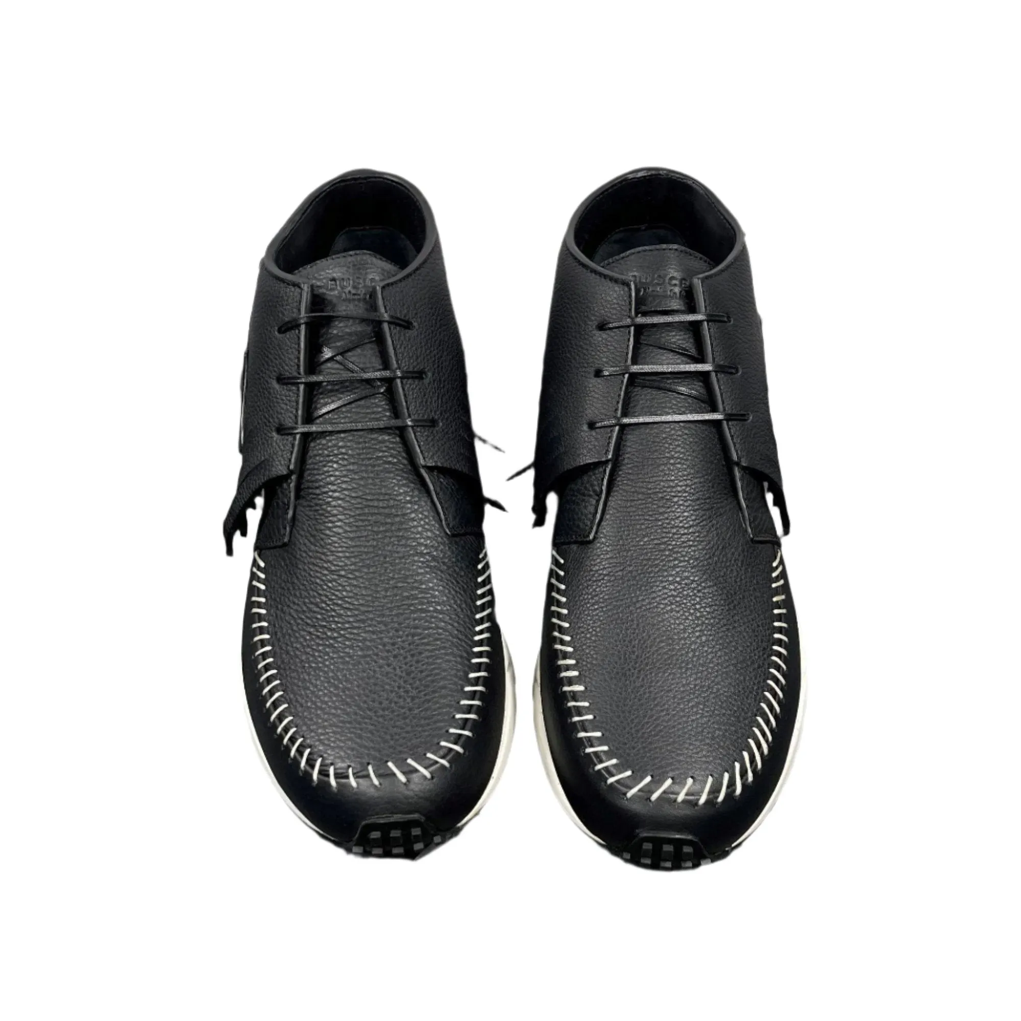 Buscemi Mens Gladiator Black/White Leather Sneakers