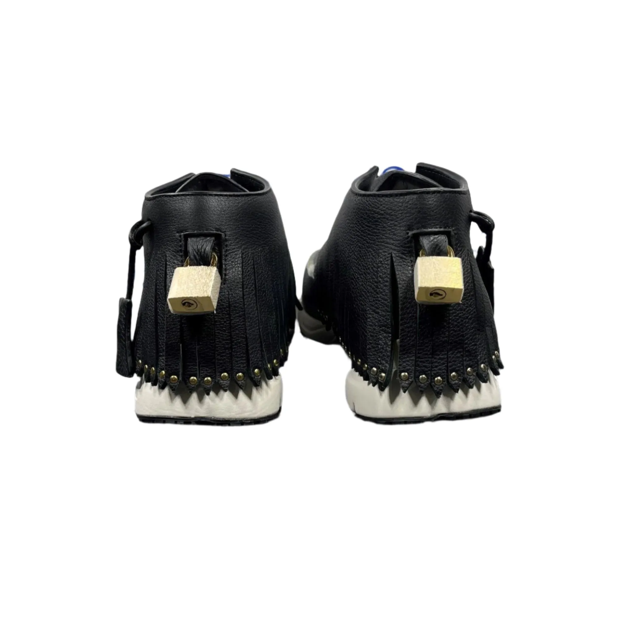 Buscemi Mens Gladiator Black/White Leather Sneakers