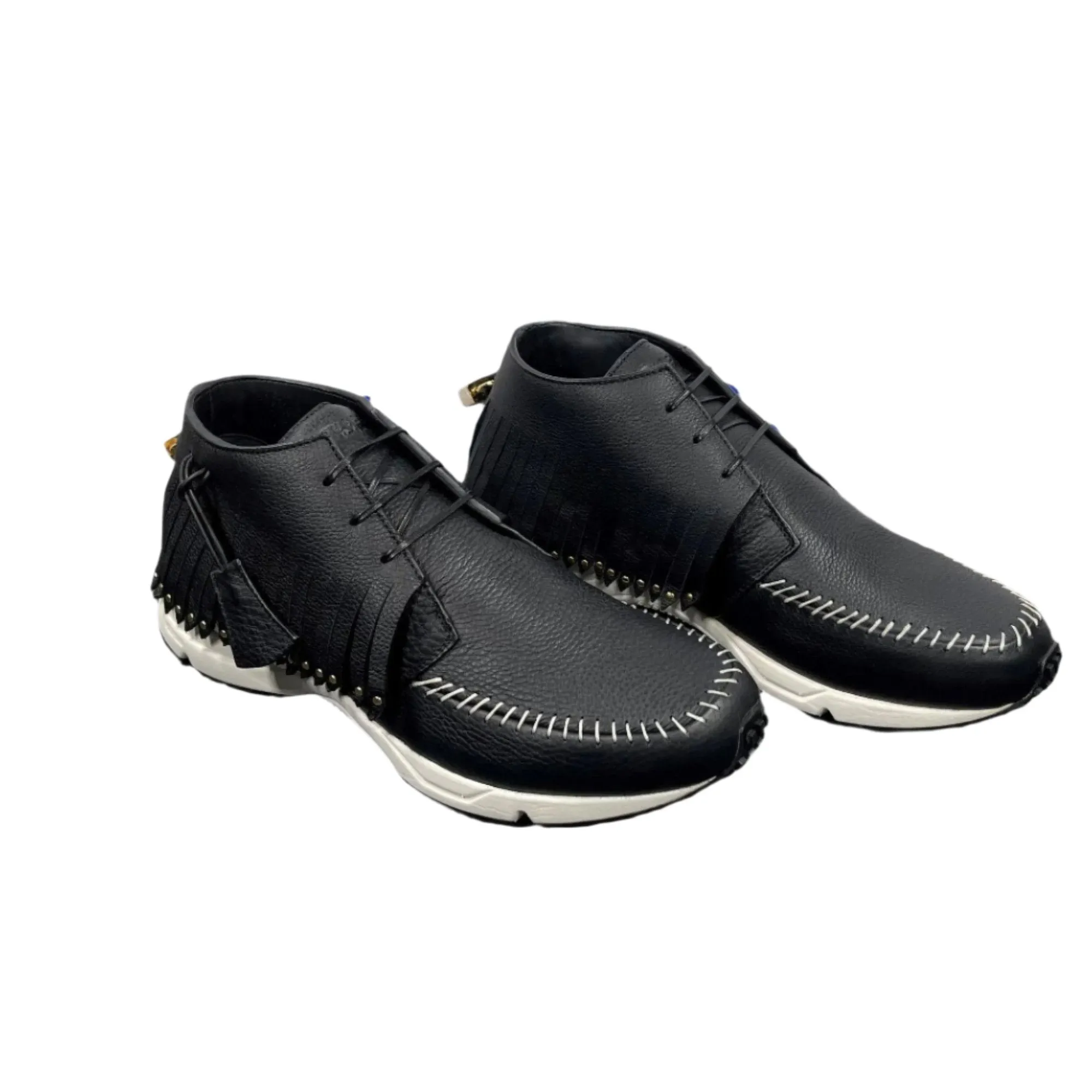 Buscemi Mens Gladiator Black/White Leather Sneakers