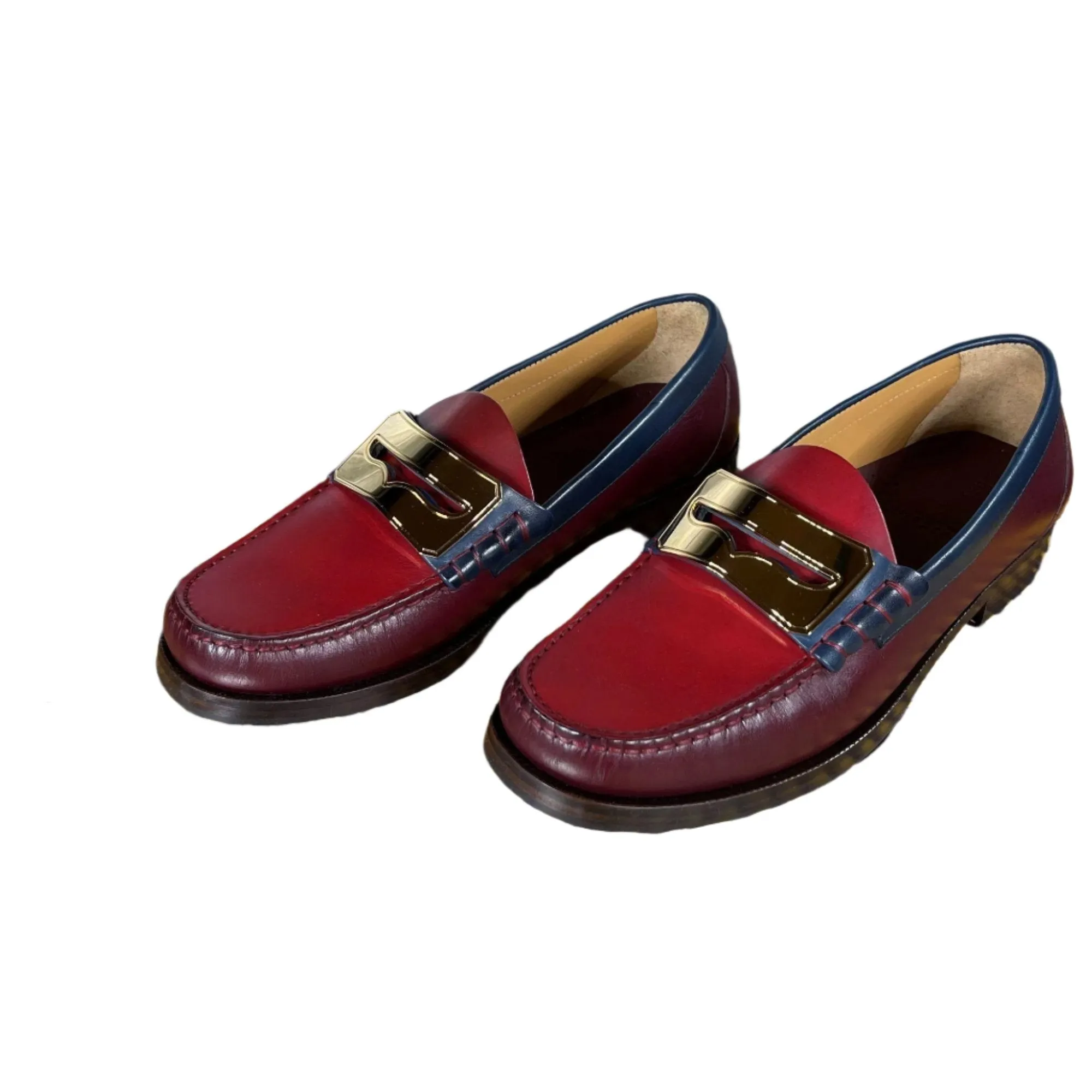 Buscemi Mens Town Loafer Burgundy Calf Leather Loafers