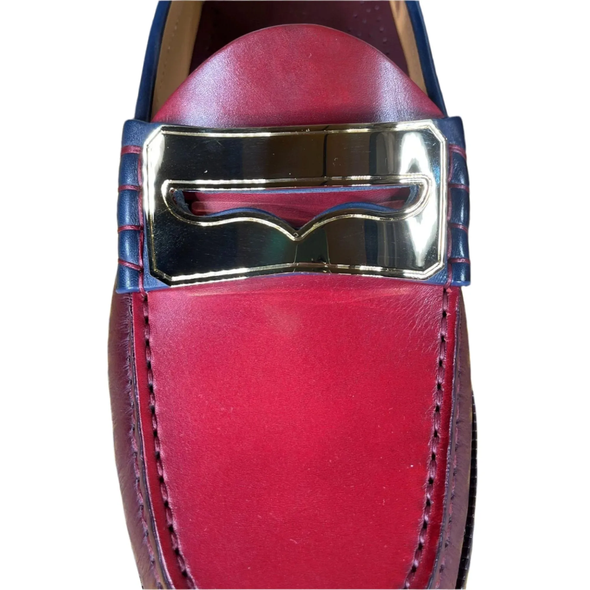Buscemi Mens Town Loafer Burgundy Calf Leather Loafers
