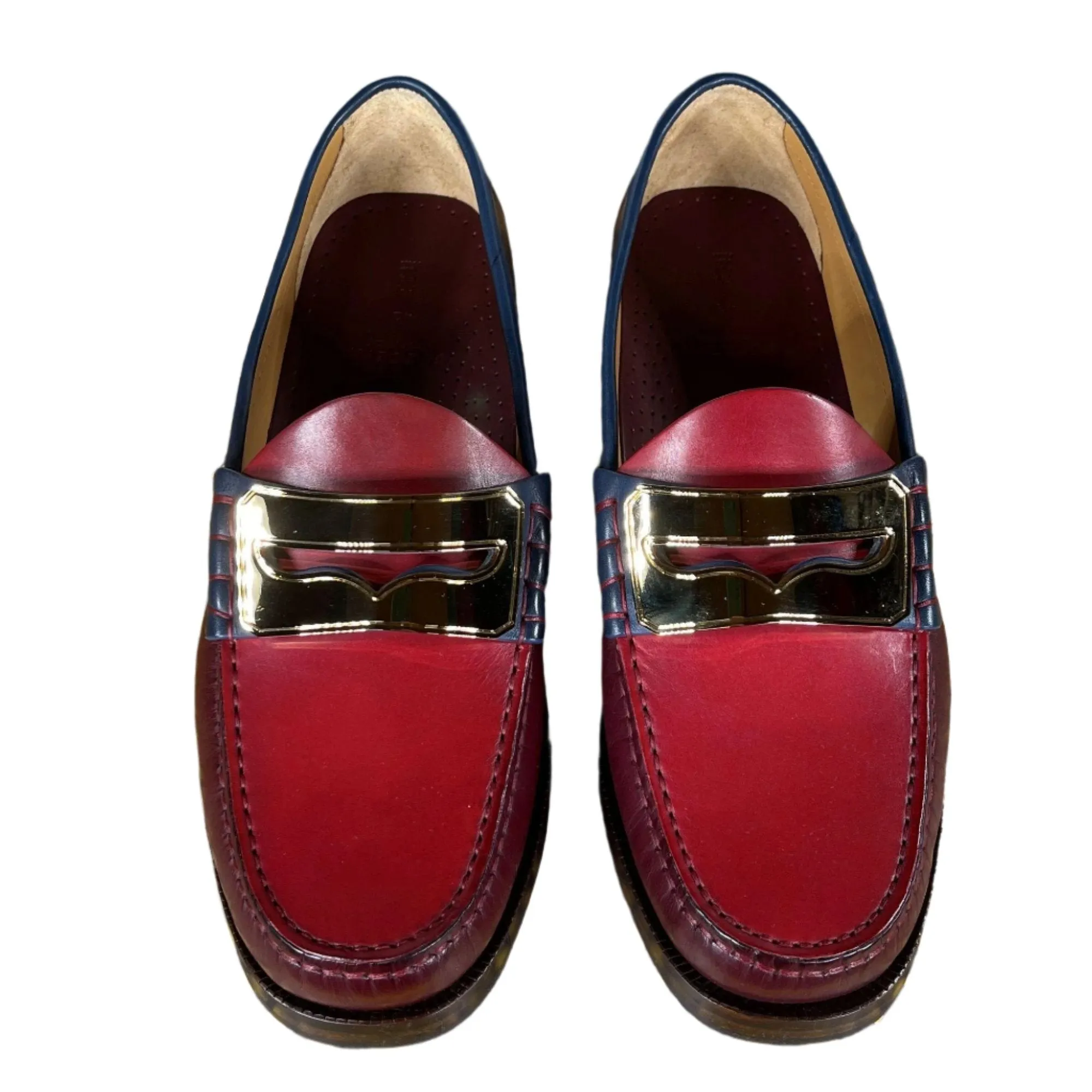 Buscemi Mens Town Loafer Burgundy Calf Leather Loafers